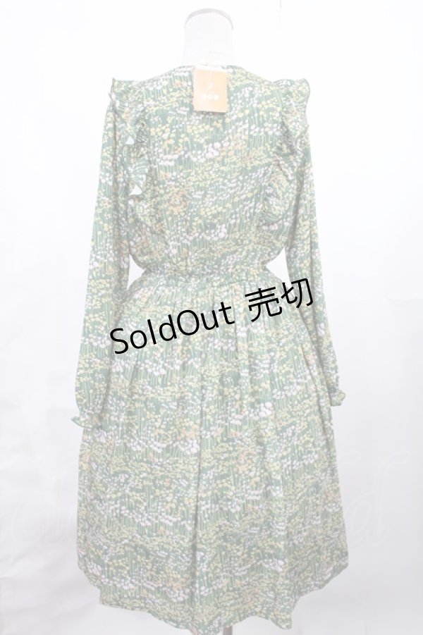 画像2: Fi.n.t / フラワーガーデン柄ワンピース Free GREEN H-25-07-14-1009-CA-OP-NS-ZH (2)