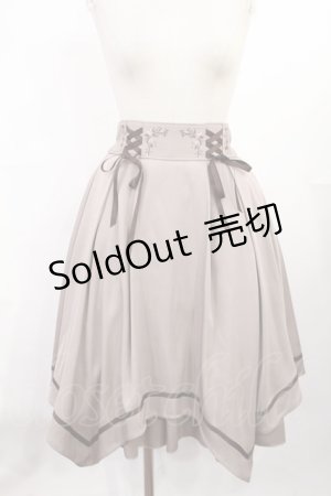画像: axes femme / ブーケ刺繍イレヘムスカート M モカ H-25-07-14-1015-AX-SK-NS-ZH