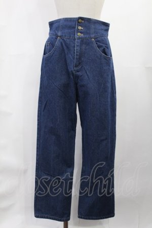 画像: Fi.n.t / バックレースアップストレートデニムパンツ M BLUE H-25-07-14-1021-CA-PA-NS-ZH