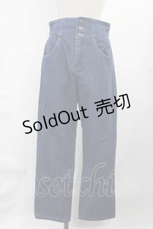 画像: Fi.n.t / バックレースアップストレートデニムパンツ M BLUE H-25-07-14-1021-CA-PA-NS-ZH