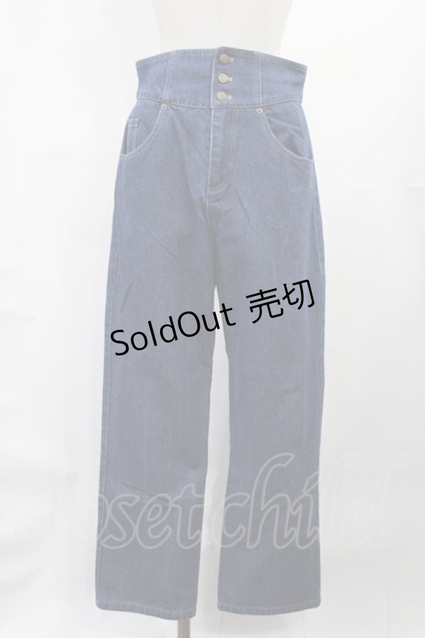 画像1: Fi.n.t / バックレースアップストレートデニムパンツ M BLUE H-25-07-14-1021-CA-PA-NS-ZH (1)