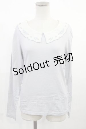 画像: Fi.n.t / お皿刺繍衿ロンT Free SAX H-25-07-14-1023-CA-TO-NS-ZH