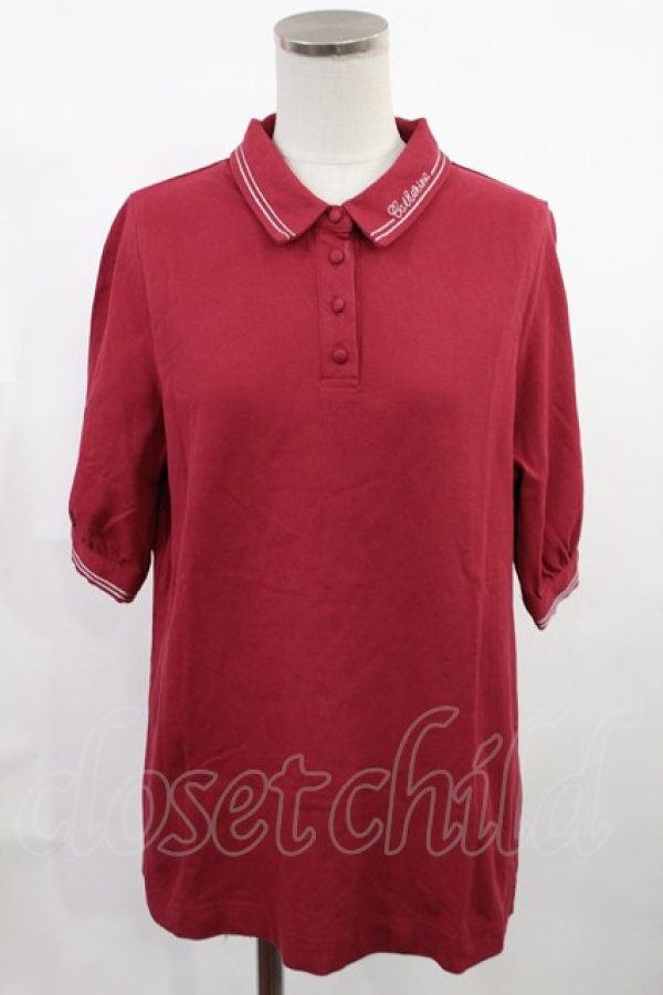 Fi.n.t / チェーンステッチロゴ刺繍ポロシャツ Free RED H-25-07