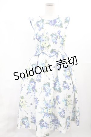 画像: an another angelus / スカラップパイピング使い花柄ワンピース Free BLUE H-25-07-14-1003-CA-OP-NS-ZH
