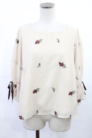 画像: an another angelus / ローズ刺繍シフォンプルオーバー Free IVORY H-25-07-14-1028-CA-TO-NS-ZH