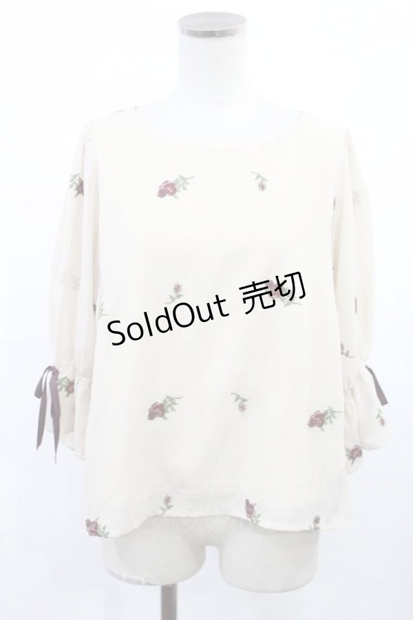 画像1: an another angelus / ローズ刺繍シフォンプルオーバー Free IVORY H-25-07-14-1028-CA-TO-NS-ZH (1)
