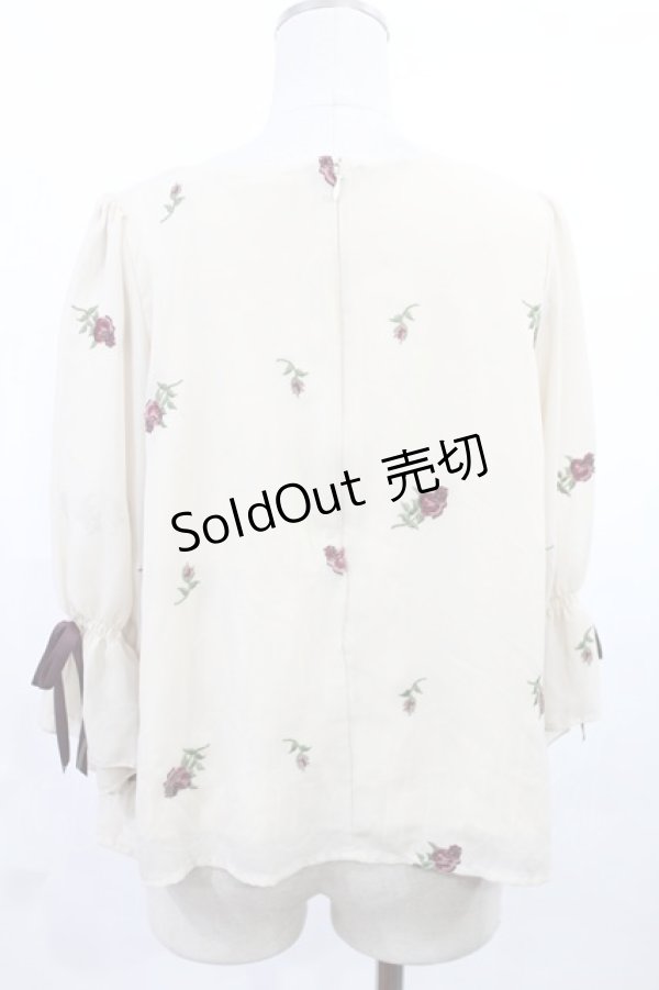 画像2: an another angelus / ローズ刺繍シフォンプルオーバー Free IVORY H-25-07-14-1028-CA-TO-NS-ZH (2)