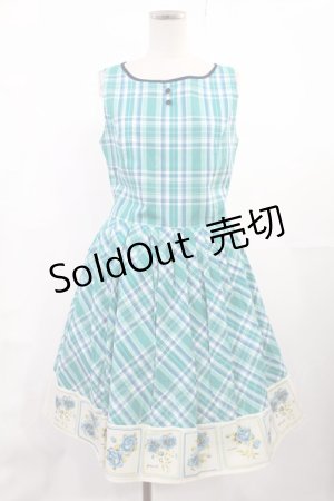 画像: an another angelus / チェック&ローズ切替ジャンパースカート Free GREEN H-25-07-14-1004-CA-OP-NS-ZH