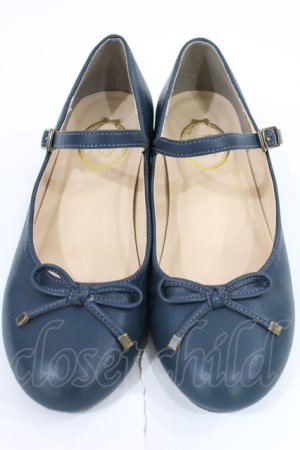 画像: F&A / リボンストラップパンプス L/24.5cm ネイビー H-25-07-14-1039-LO-ZA-NS-ZH