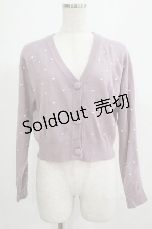 画像: evelyn / ハートドット刺繍カーディガン Free ラベンダー H-25-07-14-056-LO-TO-NS-ZH
