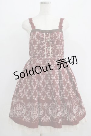 画像: axes femme / 王冠モチーフ入りパネル柄ワンピース M ボルドー H-25-07-14-007-AX-OP-NS-ZH