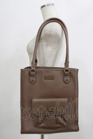 画像: axes femme / ポケット付タテ型A4トート  ブラウン H-25-07-14-066-AX-BG-NS-ZH