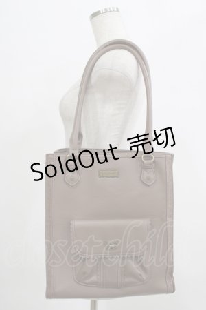 画像: axes femme / ポケット付タテ型A4トート  ブラウン H-25-07-14-066-AX-BG-NS-ZH