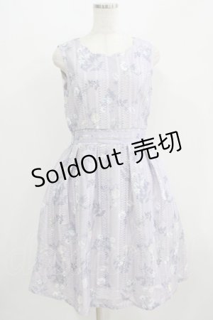 画像: axes femme / スカラップネック花柄ワンピース M ラベンダー H-25-07-14-008-AX-OP-NS-ZH