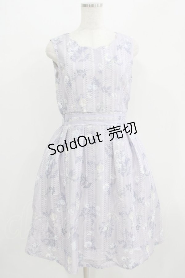 画像1: axes femme / スカラップネック花柄ワンピース M ラベンダー H-25-07-14-008-AX-OP-NS-ZH (1)