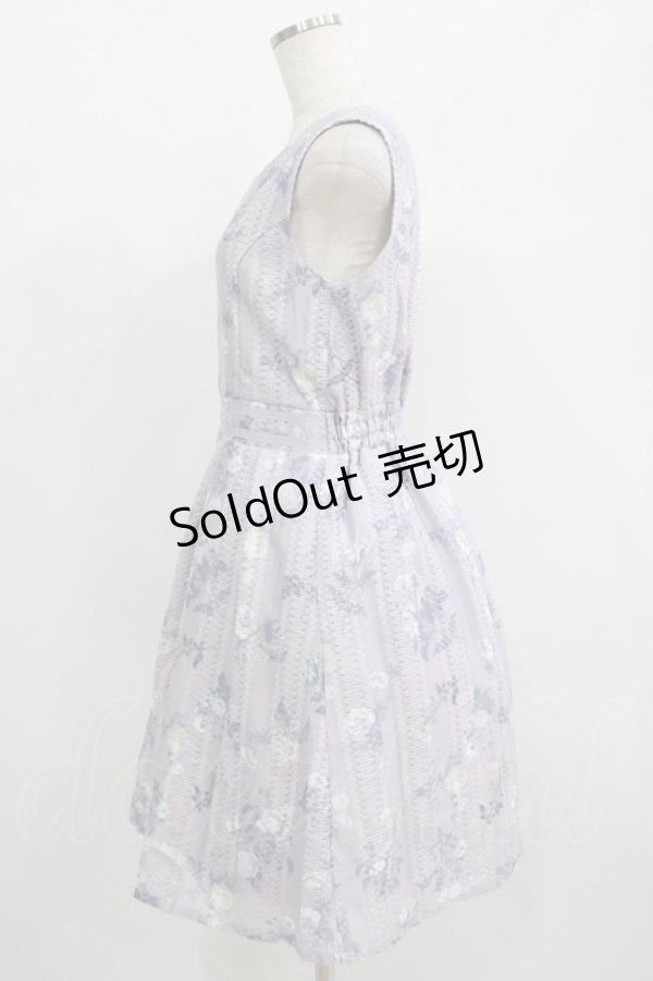 画像2: axes femme / スカラップネック花柄ワンピース M ラベンダー H-25-07-14-008-AX-OP-NS-ZH (2)