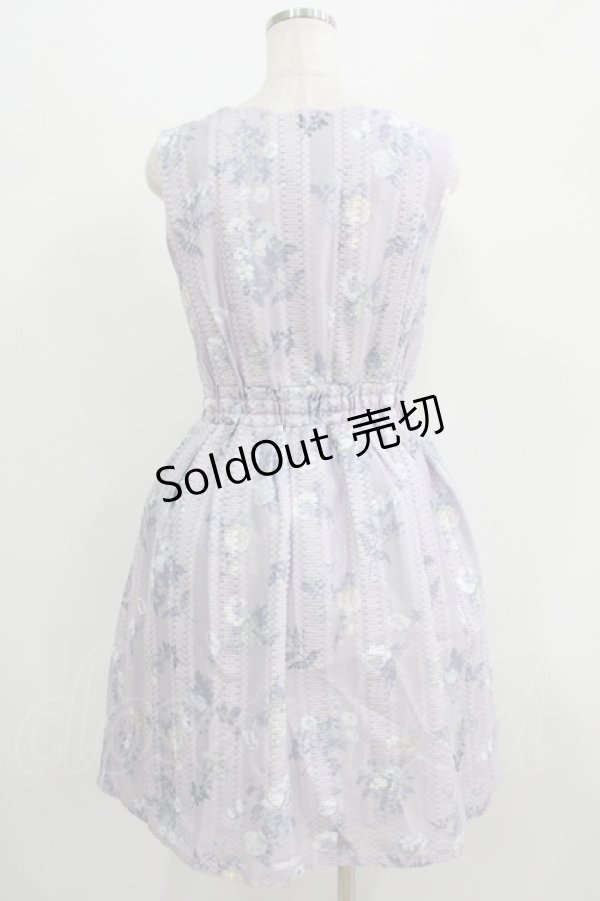 画像3: axes femme / スカラップネック花柄ワンピース M ラベンダー H-25-07-14-008-AX-OP-NS-ZH (3)