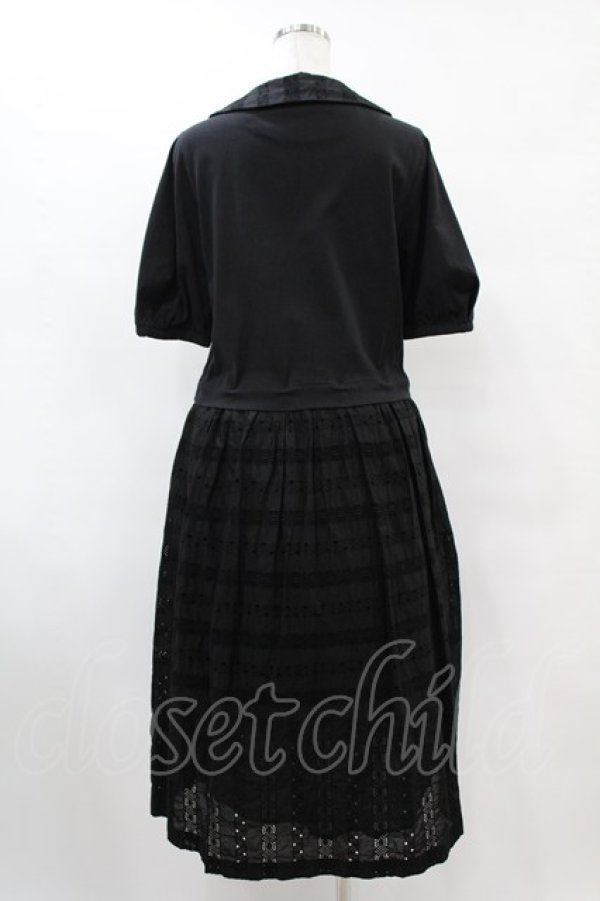 画像2: Jane Marple / ヴィンテージストライプレースコラボレーションドレス  ブラック×ブラック H-25-07-15-1027-JM-OP-KB-ZH (2)