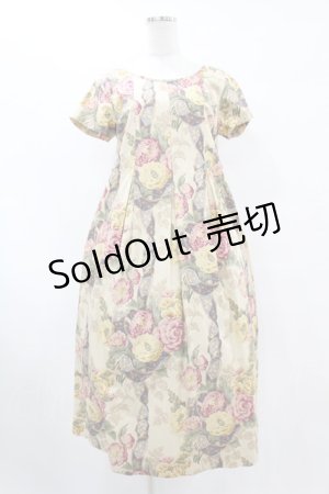 画像: Jane Marple Dans Le Salon / Flower Wallpaperのエンパイアドレス  ベージュ H-25-07-15-1037-JM-OP-KB-ZH