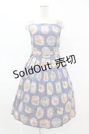 画像: Jane Marple Dans Le Salon / シトラスフルーツラベルのドレス  スティールブルー H-25-07-15-1045-JM-OP-KB-ZH