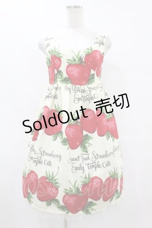 画像: Emily Temple cute / フレッシュストロベリーノースリーブワンピース  アイボリー H-25-07-15-1048-ET-OP-KB-ZH