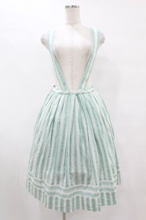 画像: Jane Marple / ピコットストライプサスペンダースカート M ミント H-25-07-15-1054-JM-SK-KB-ZH