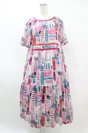 画像: Jane Marple Dans Le Salon / Constructed stripes surf dress M ピンク H-25-07-15-1008-JM-OP-KB-ZH