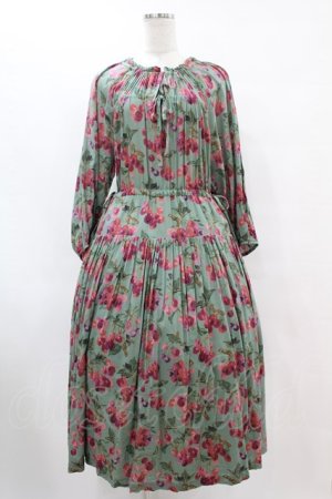 画像: Jane Marple Dans Le Salon / Winter cherries drawstring dress  グリーン H-25-07-15-1010-JM-OP-KB-ZH