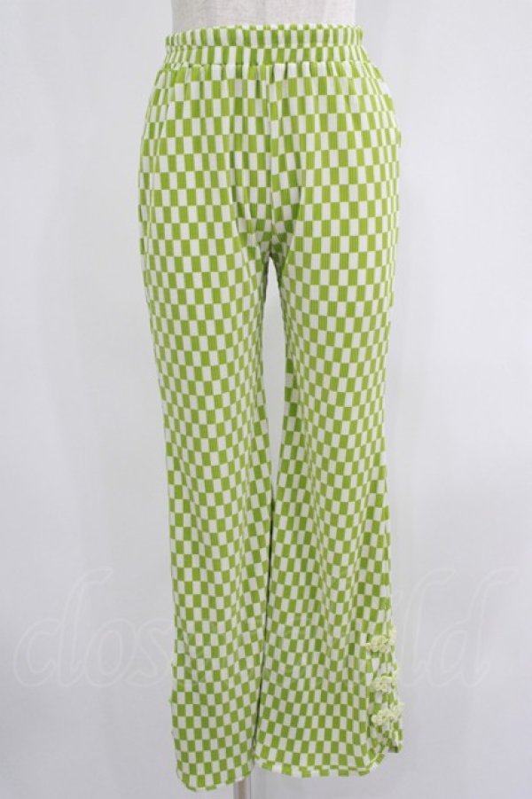 画像1: Candy Stripper / EASY FLARE CHINA PANTS  ライトグリーン H-25-07-16-046-PU-PA-KB-ZH (1)
