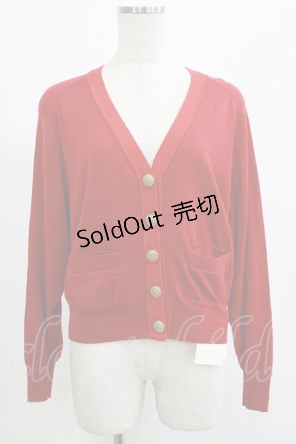 画像1: Jane Marple Dans Le Salon / ウールニットカーディガン  赤 H-25-07-16-060-JM-TO-KB-ZH (1)