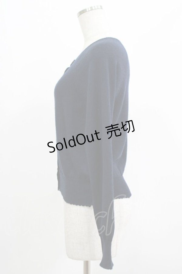 画像2: Jane Marple / ウールラウンドカーディガン  ネイビー H-25-07-16-061-JM-TO-KB-ZH (2)