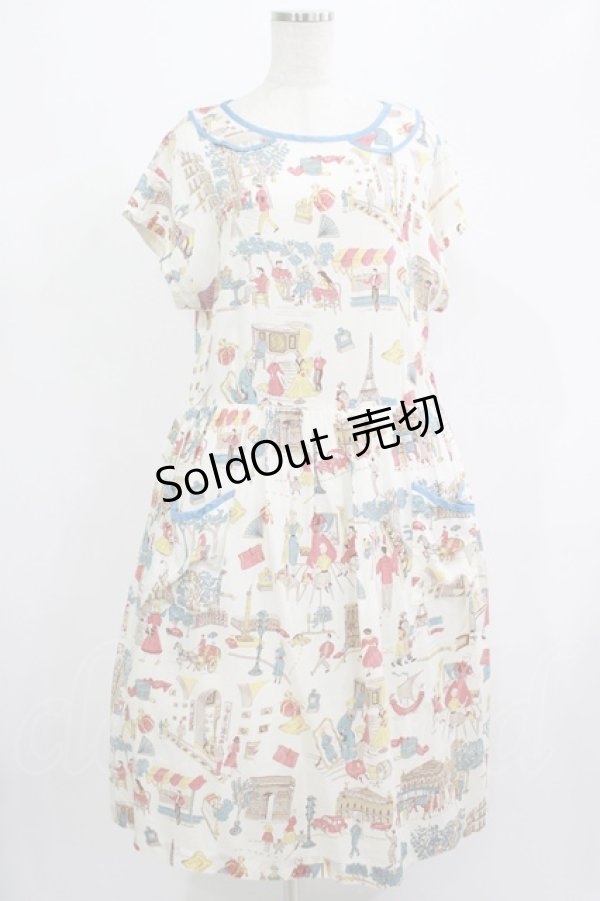 画像1: Jane Marple Dans Le Salon / Good old Paris 40'sドレス  オフホワイト H-25-07-16-003-JM-SK-KB-ZH (1)