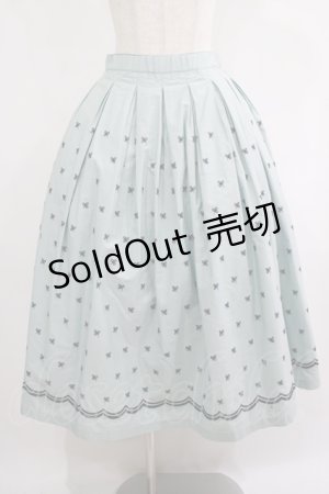 画像: Jane Marple Dans Le Salon / Clover Embroideryキャトルタックスカート  サックス H-25-07-16-020-JM-SK-KB-ZH