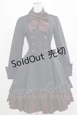 画像: ATELIER BOZ / ディーンジャケットワンピース  ブラック×ボルドー H-25-07-16-021-EL-OP-KB-ZH