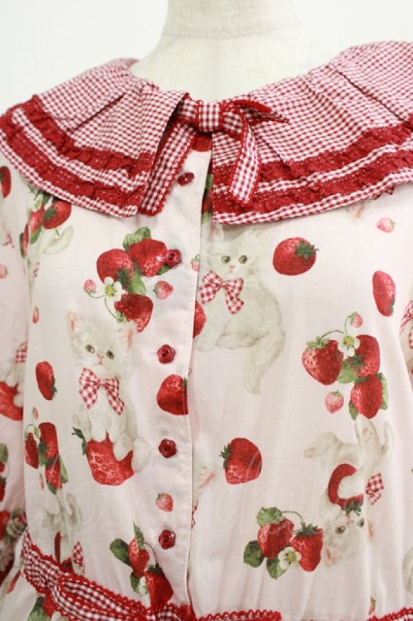 画像4: alcali / alcali × misako aoki/サイベリアンストロベリーワンピース Free ピンク H-25-07-17-003-LO-OP-NS-ZH (4)