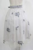 画像3: an another angelus / ベルト付きローズ総刺繍チュールスカート Free BLUE GRAY H-25-07-17-026-CA-SK-NS-ZH (3)