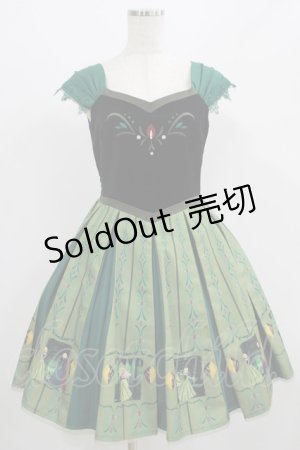 画像: Secret Honey / チョーカー付戴冠式ワンピース(アナと雪の女王ver) Free グリーン H-25-07-17-028-CA-OP-NS-ZH