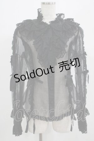 画像: metamorphose / ラッセルレースオーガンジィブラウス Free ブラック H-25-07-17-042-ME-BL-NS-ZH