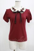 画像1: axes femme POETIQUE / 襟リボン刺繍カットプルオーバー M ボルドー H-25-07-17-054-AX-TO-NS-ZH (1)