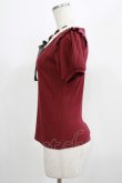 画像2: axes femme POETIQUE / 襟リボン刺繍カットプルオーバー M ボルドー H-25-07-17-054-AX-TO-NS-ZH (2)