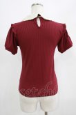 画像3: axes femme POETIQUE / 襟リボン刺繍カットプルオーバー M ボルドー H-25-07-17-054-AX-TO-NS-ZH (3)