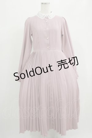 画像: m petit by misako / レース襟プリーツワンピース L ピンク H-25-07-17-016-LO-OP-NS-ZH