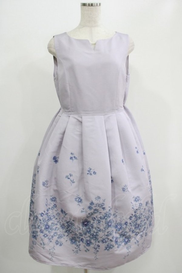 画像1: axes femme / パネルフラワー柄ワンピース M ラベンダー H-25-07-17-018-AX-OP-NS-ZH (1)