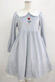 画像1: axes femme kawaii / ローズ刺繍ワンピース M サックス H-25-07-17-019-AX-OP-NS-ZH (1)