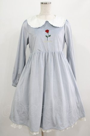画像: axes femme kawaii / ローズ刺繍ワンピース M サックス H-25-07-17-019-AX-OP-NS-ZH