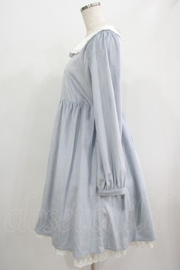 画像2: axes femme kawaii / ローズ刺繍ワンピース M サックス H-25-07-17-019-AX-OP-NS-ZH (2)