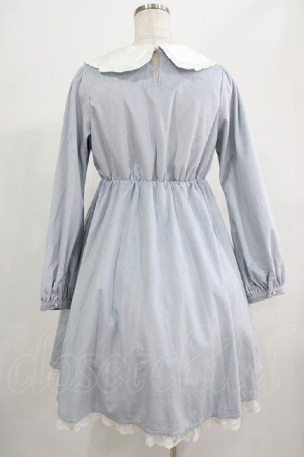 画像3: axes femme kawaii / ローズ刺繍ワンピース M サックス H-25-07-17-019-AX-OP-NS-ZH (3)