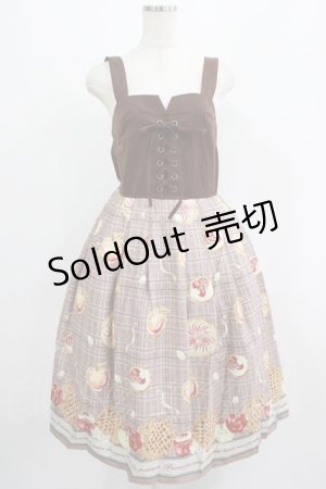 画像: axes femme POETIQUE / アップルパイレースアップワンピース M ブラウン H-25-07-17-020-AX-OP-NS-ZH