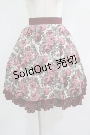 画像: Innocent World / マロニカローズスカート M55cm丈 ボルドー H-25-07-17-021-IW-SK-NS-ZH