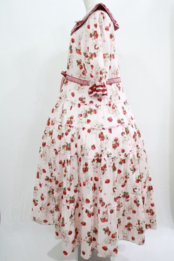 画像2: alcali / alcali × misako aoki/サイベリアンストロベリーワンピース Free ピンク H-25-07-17-003-LO-OP-NS-ZH (2)